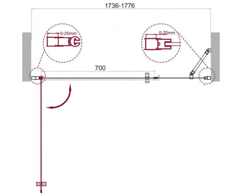 Заказать Душевая дверь 175 см BelBagno Etna ETNA-B-11-100+80-C-Cr прозрачное в магазине сантехники Santeh-Crystal.ru