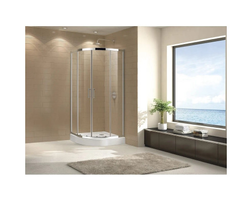 Заказать Душевой уголок Cezares Eco 80x80 см прозрачное стекло ECO-O-R-2-80-C-Cr в магазине сантехники Santeh-Crystal.ru