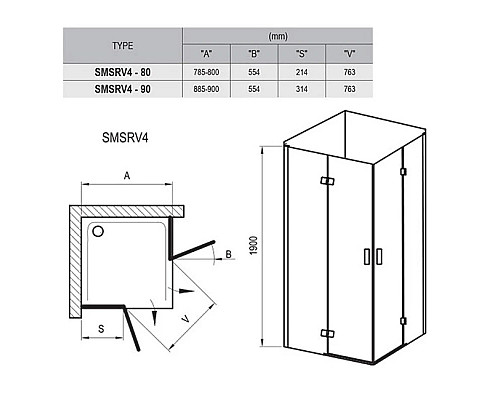 Santeh-Crystal.ru: Душевой уголок Ravak SmartLine SMSRV4-90 хром Transparent 1SV77A00Z1 Купить Душевой уголок Ravak SmartLine SMSRV4-90 хром Transparent 1SV77A00Z1 в магазине сантехники Santeh-Crystal.ru