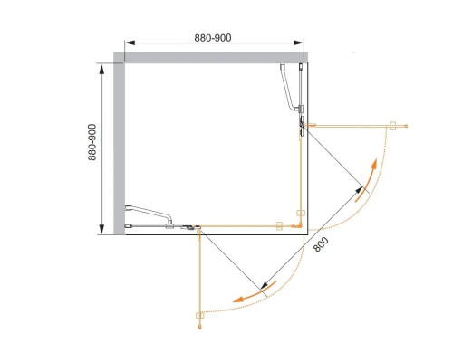 Заказать Душевой уголок Cezares Bergamo 90x90 см прозрачное стекло BERGAMO-W-A-2-90-C-Cr в магазине сантехники Santeh-Crystal.ru