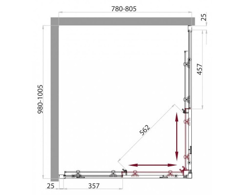 Купить Душевой уголок BelBagno Sela 100х80 см прозрачное стекло SELA-AH-2-100/80-C-Cr в магазине сантехники Santeh-Crystal.ru