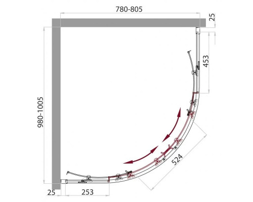 Купить Душевой уголок BelBagno Sela 100х80 см текстурное стекло SELA-RH-2-100/80-Ch-Cr в магазине сантехники Santeh-Crystal.ru