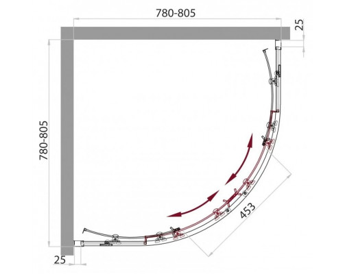 Купить Душевой уголок BelBagno Sela 80х80 см текстурное стекло SELA-R-2-80-Ch-Cr в магазине сантехники Santeh-Crystal.ru