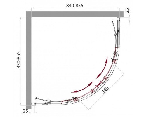 Заказать Душевой уголок BelBagno Sela 85х85 см текстурное стекло SELA-R-2-85-Ch-Cr в магазине сантехники Santeh-Crystal.ru