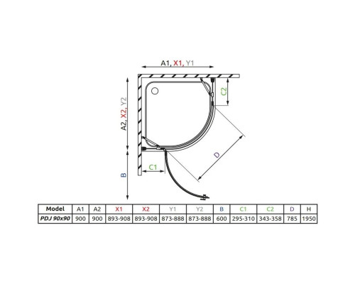 Приобрести Душевой уголок Radaway Almatea PDJ 90×90 L коричневое в магазине сантехники Santeh-Crystal.ru