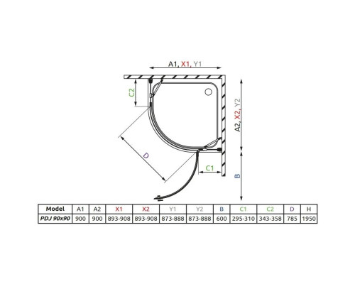 Купить Душевой уголок Radaway Almatea PDJ 90×90 R коричневое в магазине сантехники Santeh-Crystal.ru