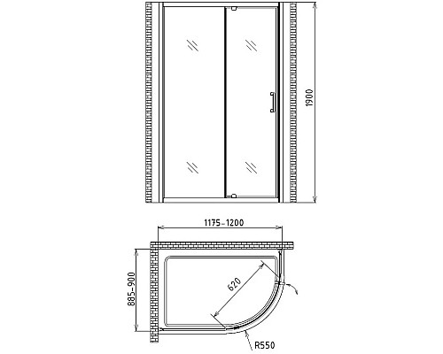 Приобрести Душевой уголок 120х90 см Gemy Sunny Bay S28202 прозрачное в магазине сантехники Santeh-Crystal.ru