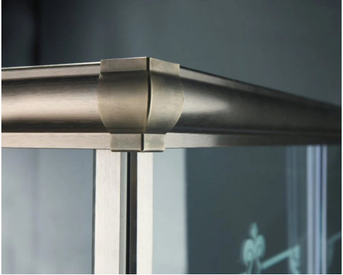 Заказать Душевой уголок 90х90 см Cezares GIUBILEO-A-2-90-SCORREVOLE-CP-G прозрачное c матовым узором в магазине сантехники Santeh-Crystal.ru