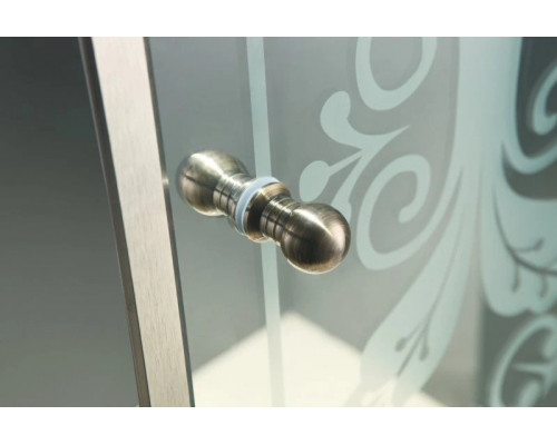 Заказать Душевой уголок 90х90 см Cezares GIUBILEO-A-2-90-SCORREVOLE-CP-G прозрачное c матовым узором в магазине сантехники Santeh-Crystal.ru