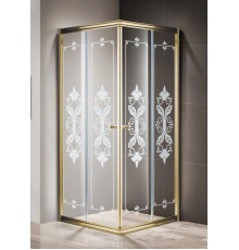 Душевой уголок 90х90 см Cezares GIUBILEO-A-2-90-SCORREVOLE-CP-G прозрачное c матовым узором