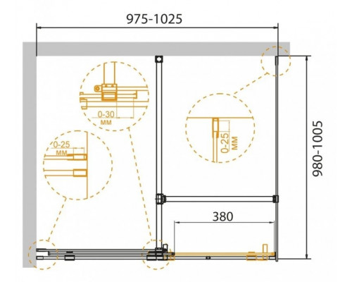 Купить Душевой уголок 102,5х100,5 см Cezares STREAM-AH-1-100/100-C-Cr прозрачное в магазине сантехники Santeh-Crystal.ru