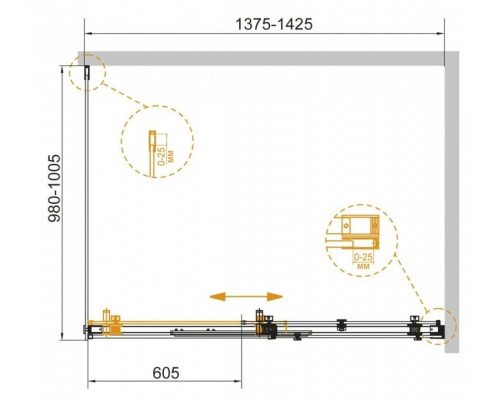 Купить Душевой уголок 140х100 см Cezares STYLUS-SOFT-AH-1-140/100-C-Cr прозрачное в магазине сантехники Santeh-Crystal.ru