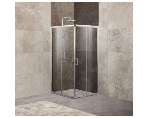 Купить Душевой уголок 85-100х85-100 см BelBagno UNIQUE-A-2-85/100-P-Cr текстурное стекло в магазине сантехники Santeh-Crystal.ru