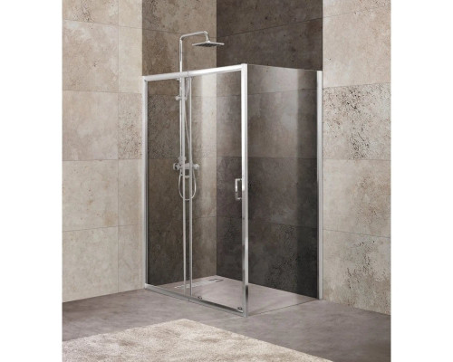Заказать Душевой уголок 100-115x100 см BelBagno UNIQUE-AH-1-100/115-100-P-Cr текстурное стекло в магазине сантехники Santeh-Crystal.ru