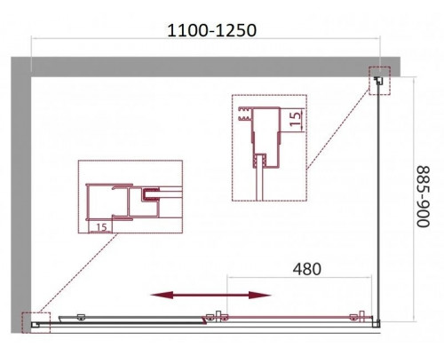 Приобрести Душевой уголок 110-125x90 см BelBagno UNIQUE-AH-1-110/125-90-P-Cr текстурное стекло в магазине сантехники Santeh-Crystal.ru