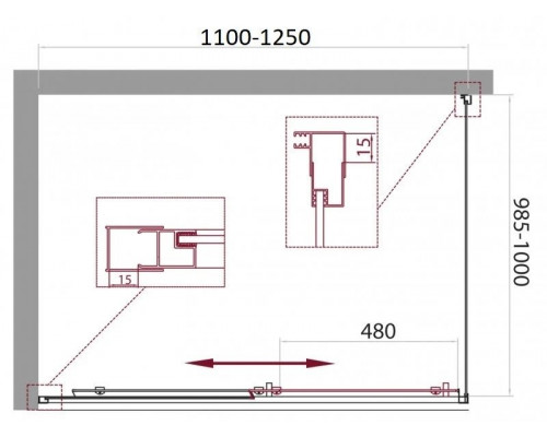 Купить Душевой уголок 110-125x100 см BelBagno UNIQUE-AH-1-110/125-100-C-Cr прозрачное в магазине сантехники Santeh-Crystal.ru