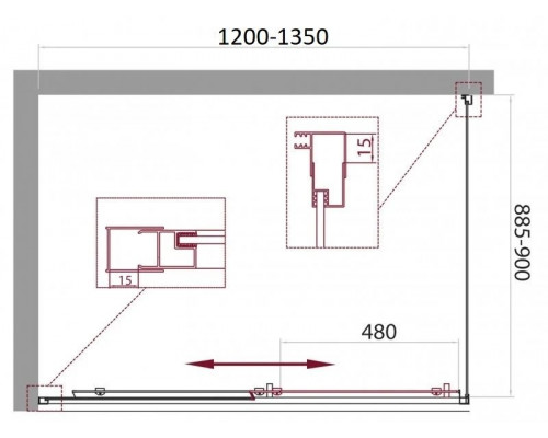 Приобрести Душевой уголок 120-135x90 см BelBagno UNIQUE-AH-1-120/135-90-P-Cr текстурное стекло в магазине сантехники Santeh-Crystal.ru
