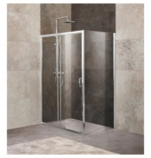 Душевой уголок 120-135x100 см BelBagno UNIQUE-AH-1-120/135-100-P-Cr текстурное стекло