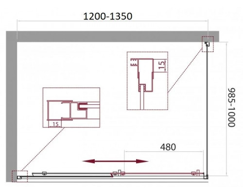 Заказать Душевой уголок 120-135x100 см BelBagno UNIQUE-AH-1-120/135-100-P-Cr текстурное стекло в магазине сантехники Santeh-Crystal.ru