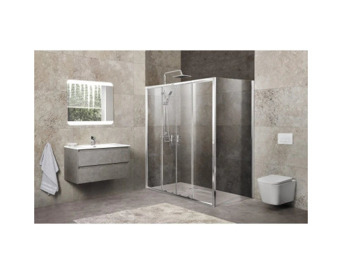 Купить Душевой уголок 170-200x100 см BelBagno UNIQUE-AH-21-170/200-100-P-Cr текстурное стекло в магазине сантехники Santeh-Crystal.ru