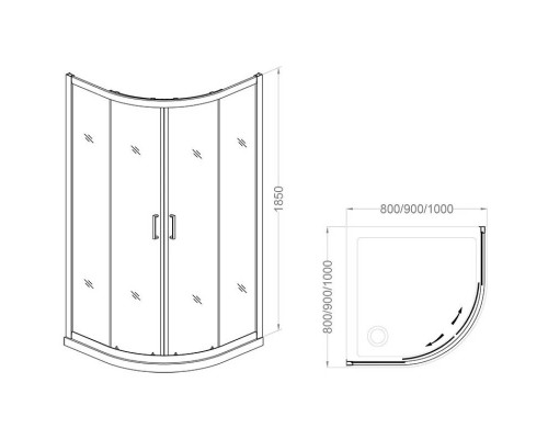 Заказать Душевой уголок 80х80 см Veconi Rovigo RV01-80PL-02-19C1 Pear в магазине сантехники Santeh-Crystal.ru