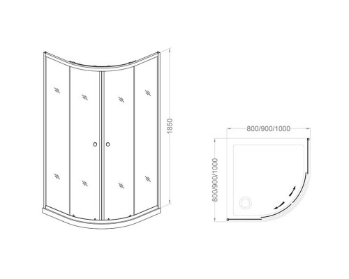 Купить Душевой уголок 80х80 см Veconi Rovigo RV02-80PL-02-19C1 Pear в магазине сантехники Santeh-Crystal.ru