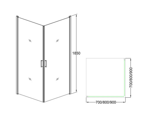 Приобрести Душевой уголок 90х90 см Veconi Rovigo RV12-90K-01-19C1 прозрачное в магазине сантехники Santeh-Crystal.ru