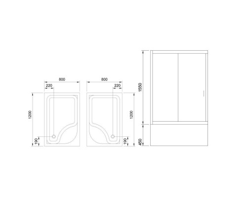 Приобрести Душевой уголок без поддона 120х80 см Royal Bath RB-L-3002-5 прозрачное в магазине сантехники Santeh-Crystal.ru