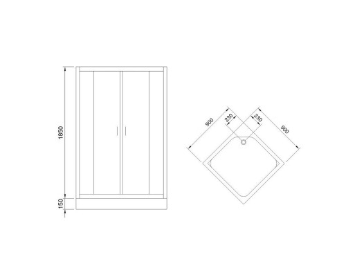 Приобрести Душевой уголок без поддона 90х90 см Royal Bath RB-L-3002-2 прозрачное в магазине сантехники Santeh-Crystal.ru