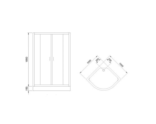 Заказать Душевой уголок без поддона 100х100 см Royal Bath RB-L-3001-5 прозрачное в магазине сантехники Santeh-Crystal.ru