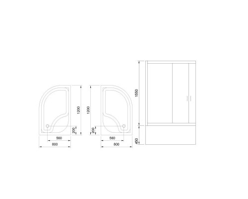 Заказать Душевой уголок без поддона 120х80 см Royal Bath RB-L-3001-3 прозрачное в магазине сантехники Santeh-Crystal.ru