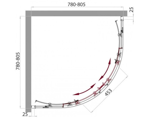 Купить Душевой уголок 80х80 см BelBagno Sela SELA-R-2-80-P-Cr текстурное стекло в магазине сантехники Santeh-Crystal.ru