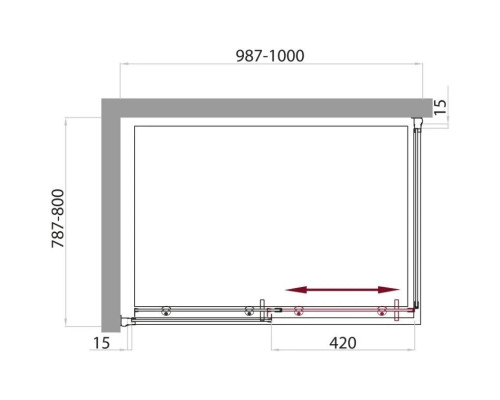 Заказать Душевой уголок 100х80 см BelBagno Uno UNO-AH-1-100/80-M-Cr матовое в магазине сантехники Santeh-Crystal.ru