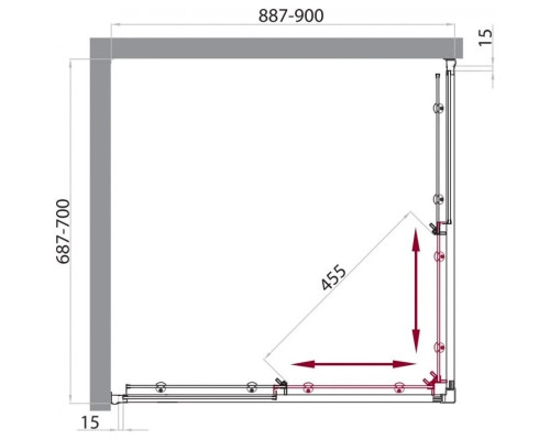 Купить Душевой уголок 90х70 см BelBagno Uno UNO-AH-2-90/70-P-Cr текстурное стекло в магазине сантехники Santeh-Crystal.ru
