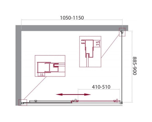 Приобрести Душевой уголок 100-115x90 см BelBagno UNIQUE-AH-1-100/115-90-M-Cr матовое в магазине сантехники Santeh-Crystal.ru