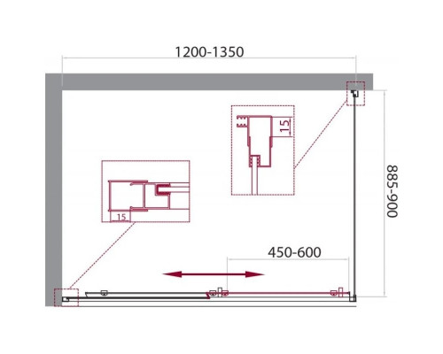 Заказать Душевой уголок 120-135x90 см BelBagno UNIQUE-AH-1-120/135-90-M-Cr матовое в магазине сантехники Santeh-Crystal.ru