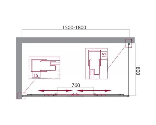 Купить Душевой уголок 150-180x80 см BelBagno UNIQUE-AH-21-150/180-80-M-Cr матовое в магазине сантехники Santeh-Crystal.ru