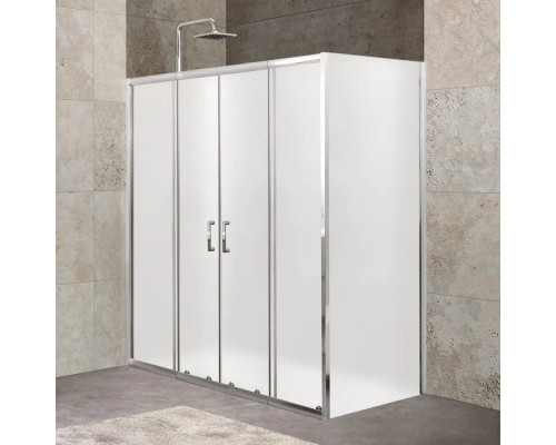 Купить Душевой уголок 150-180x100 см BelBagno UNIQUE-AH-21-150/180-100-M-Cr матовое в магазине сантехники Santeh-Crystal.ru