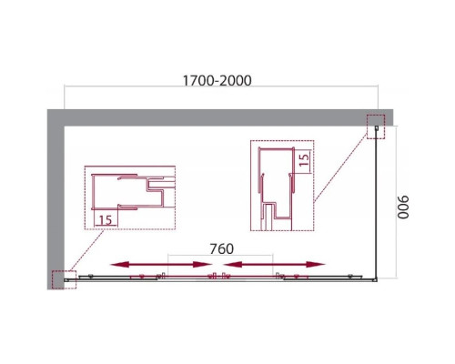 Заказать Душевой уголок 170-200x90 см BelBagno UNIQUE-AH-21-170/200-90-M-Cr матовое в магазине сантехники Santeh-Crystal.ru