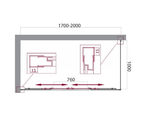 Заказать Душевой уголок 170-200x100 см BelBagno UNIQUE-AH-21-170/200-100-M-Cr матовое в магазине сантехники Santeh-Crystal.ru