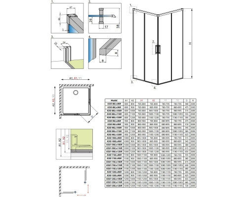 Купить Душевой уголок Radaway Idea Gold KDD 90L×120R прозрачное в магазине сантехники Santeh-Crystal.ru