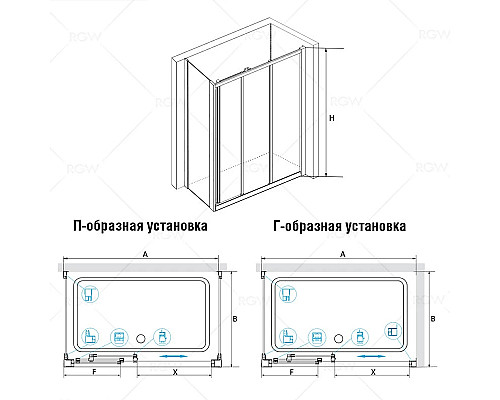 Заказать Душевой уголок 100х90 см RGW CL-40 (CL-11+Z-050-1) Classic 04094009-011 прозрачное в магазине сантехники Santeh-Crystal.ru