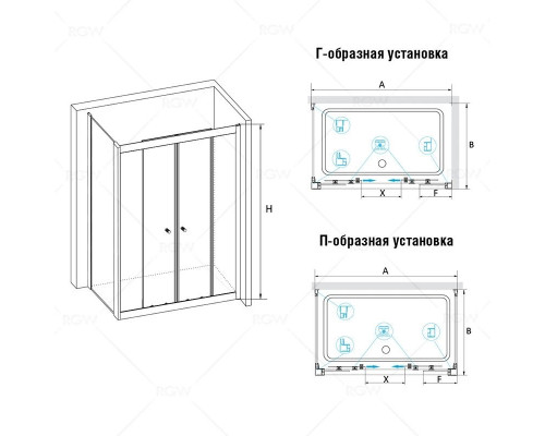 Купить Душевой уголок 150х100 см RGW CL-43 (CL-10+Z-050-1) Classic 040943150-011 прозрачное в магазине сантехники Santeh-Crystal.ru