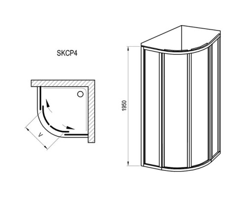 Приобрести Душевой уголок 80х80 см Ravak Supernova SKCP4 3114O30211 Pearl в магазине сантехники Santeh-Crystal.ru
