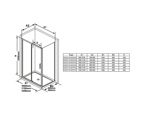Santeh-Crystal.ru: Душевой уголок 100х90 см Ravak Blix Slim BLSDP2 + BLSPS X0PMA0300Z1 + X9BM70300Z1 прозрачное Заказать Душевой уголок 100х90 см Ravak Blix Slim BLSDP2 + BLSPS X0PMA0300Z1 + X9BM70300Z1 прозрачное в магазине сантехники Santeh-Crystal.ru
