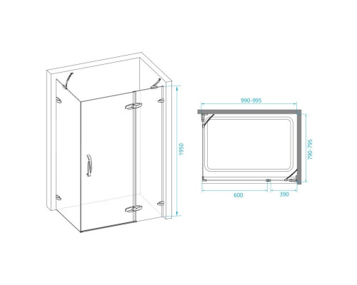 Заказать Душевой уголок 119,5х89,5 см RGW SA-41 Safari 02034192-11 прозрачное в магазине сантехники Santeh-Crystal.ru