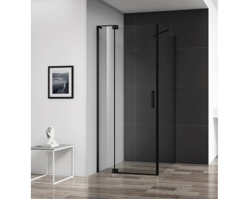 Купить Душевой уголок 70-80х99,5 см Cezares SLIDER-AH-1-100-70/80-C-NERO прозрачное в магазине сантехники Santeh-Crystal.ru