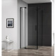 Купить Душевой уголок 70-80х99,5 см Cezares SLIDER-AH-1-100-70/80-C-NERO прозрачное в магазине сантехники Santeh-Crystal.ru