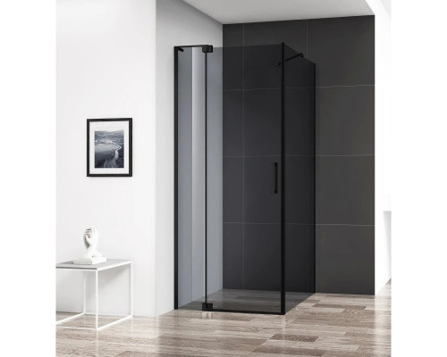 Купить Душевой уголок 80-90х79,5 см Cezares SLIDER-AH-1-80-80/90-GRIGIO-NERO серое в магазине сантехники Santeh-Crystal.ru