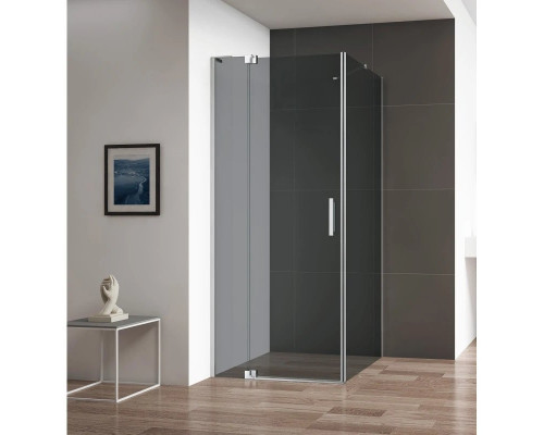 Купить Душевой уголок 90-100х79,5 см Cezares SLIDER-AH-1-80-90/100-GRIGIO-Cr серое в магазине сантехники Santeh-Crystal.ru
